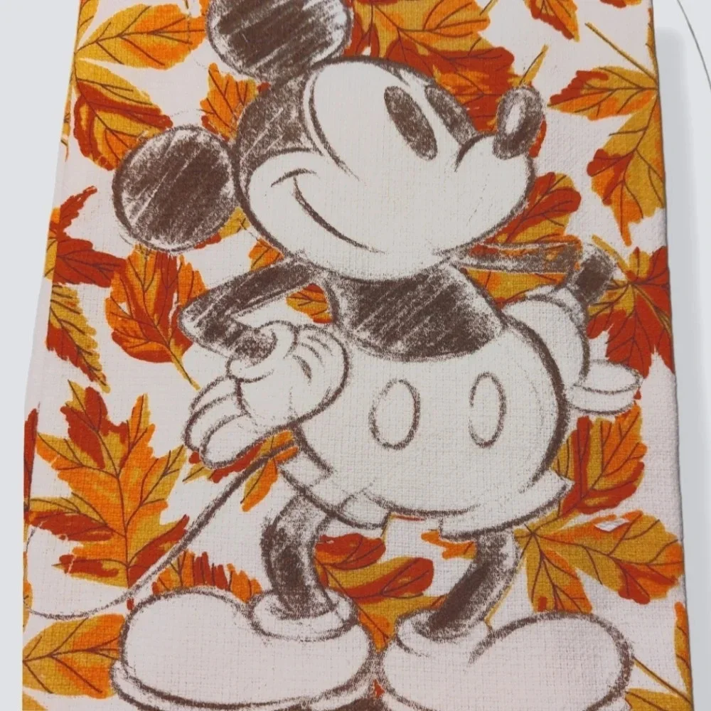 Disney Autumn Leaves Classic Sketch Mickey Kitchen Towel